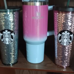 Starbucks Tumbler Set w/ Stanley Pink Ombre Mug